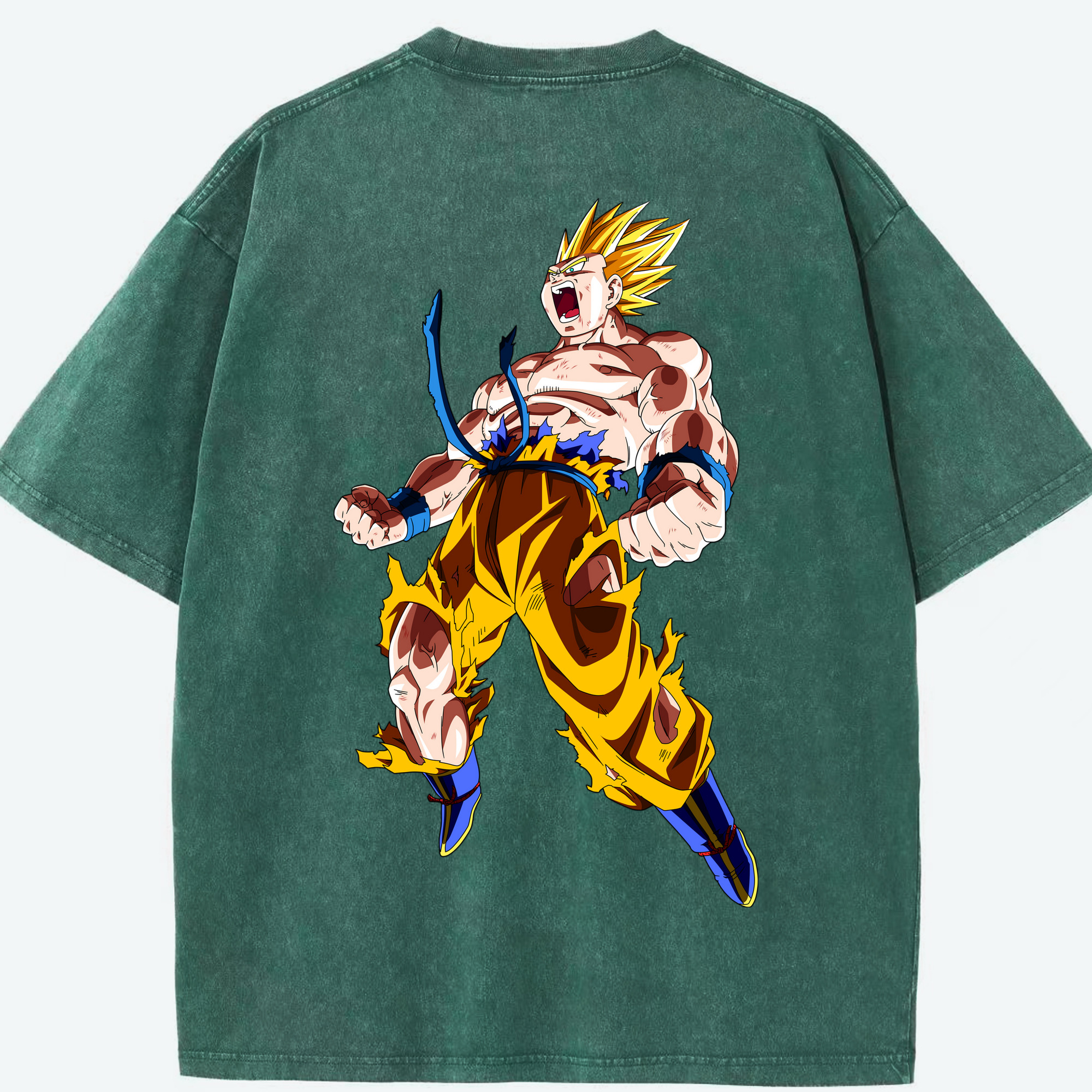 （画像用） ドラゴンボール 孫悟空（そん ごくう）Son Goku カカロット DRAGON BALL Kakarotto 綿100% ヴィンテージ風 半袖Tシャツ（背面プリント）